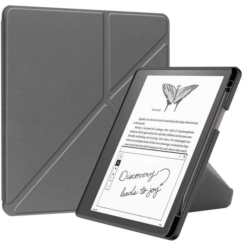 PCATECKindle Scribe ケース 10.2インチ カバー ペンシル収納 薄型 軽量型 PUレザーケース シンプル 手帳型