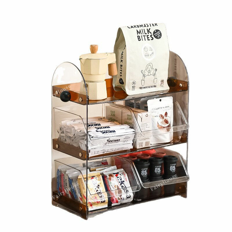 Rakuten - 食器棚 コンパクト 一人暮らし カウンター上収納 キッチン収納 ラック プラスチック 卓上 キッチンラック 茶室収納ラック 耐水 スリム ワイド キッチン収納棚 送料無料