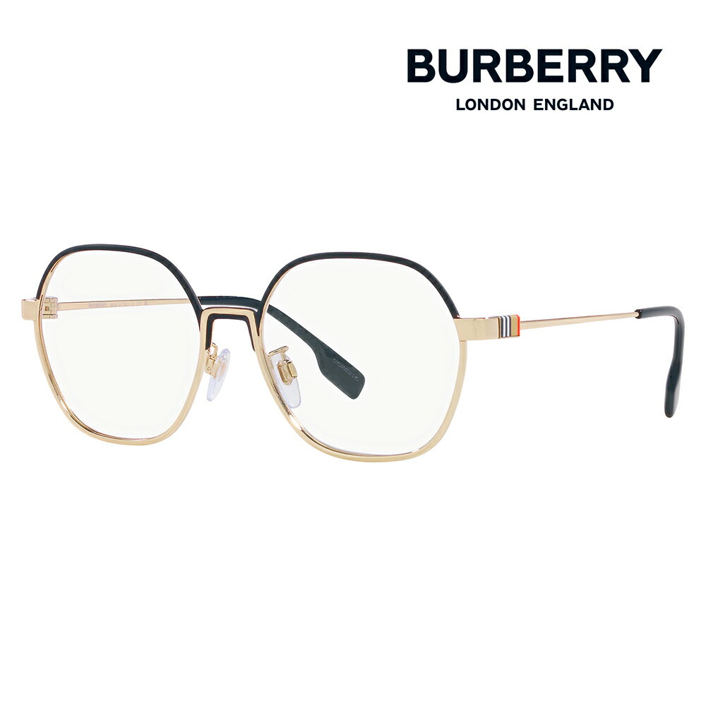 度なし1.55レンズ交換+0円 バーバリー 伊達 メガネ 眼鏡 サングラス BE1379D 1109 55 BURBERRY アジアンフィット WINSTON ウィンストン ボストン ウェリントン メタル クラシック MADE IN ITALY