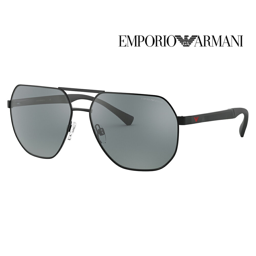 エンポリオアルマーニ サングラス 伊達 メガネ 眼鏡 EA2099D 30146G 61 EMPORIO ARMANI アジアンデザインモデル スクエア メタル ミラー