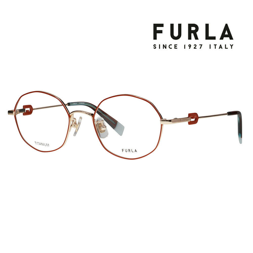 【正規品販売店】 度なし1.55レンズ交換+0円 FURLA フルラ 眼鏡 伊達メガネ VFU860J 0323 49 オクタゴン メタル ジャパンモデル レディース(4)