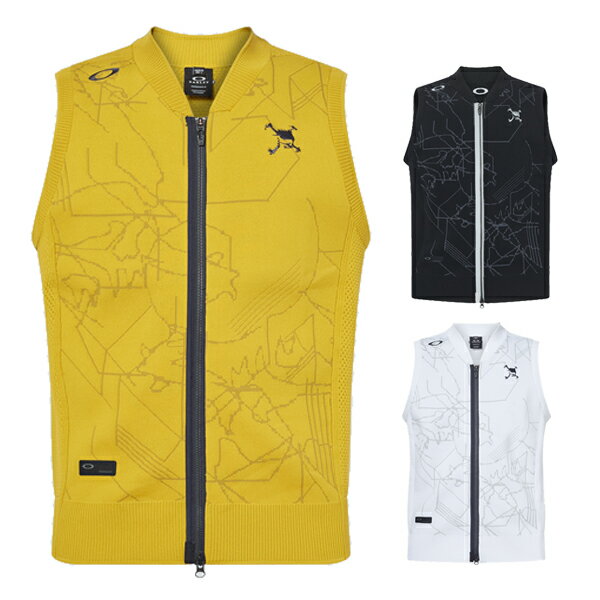 オークリー FOA404231 OAKLEY SKULL VECTOR SWEATER VEST メンズ ゴルフウェア スカル ベスト ジャガード 22FW