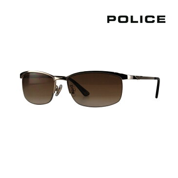 【店内最大pt20倍 〜8/6 9:59】ポリス メガネ サングラス 伊達メガネ 眼鏡 SPLC59J 08FF 59 POLICE スクエア ハーフリム ナイロール メタル チタン