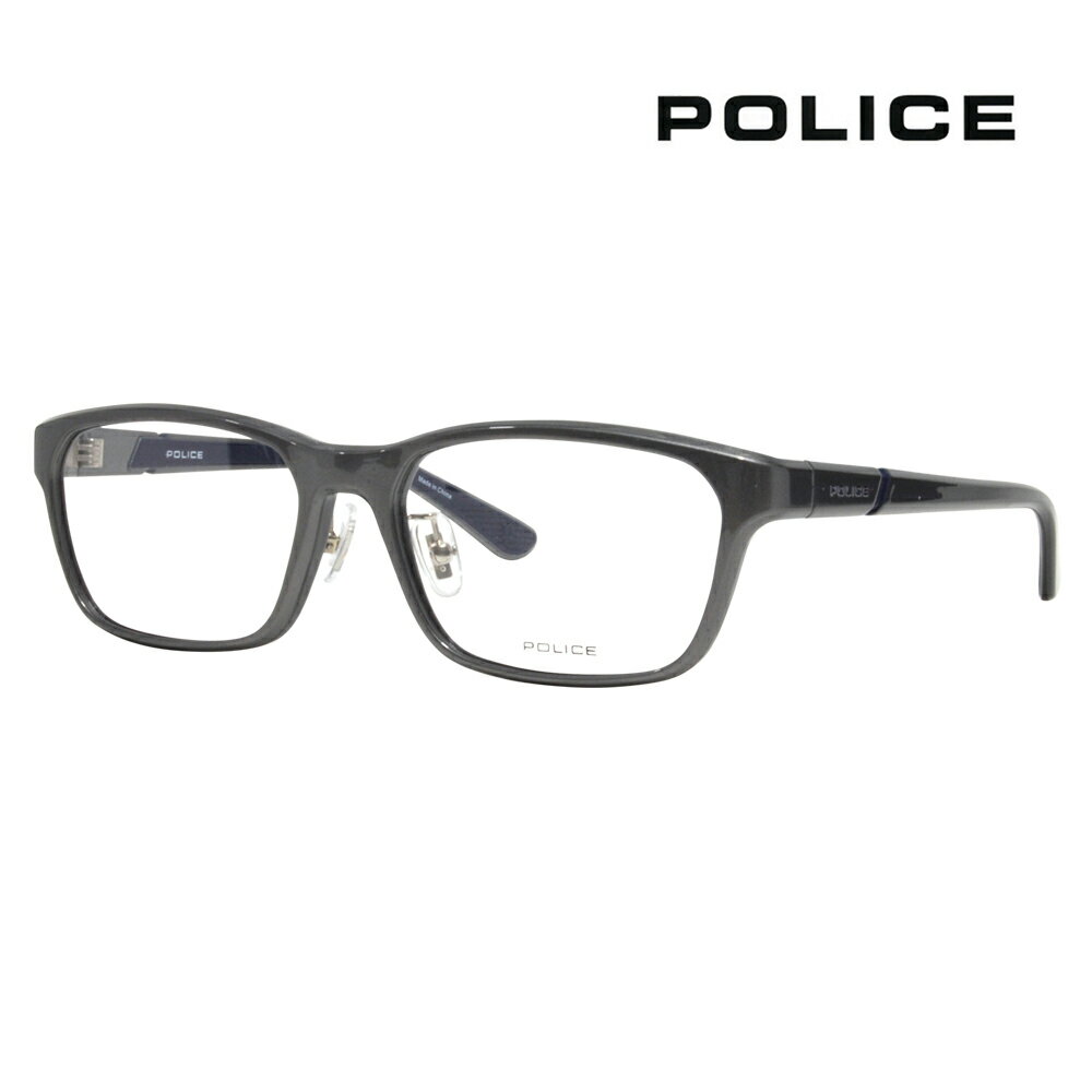 【正規品販売店】度なし1.55レンズ交換+0円 ポリス メガネ フレーム VPLD88J 04SV 55 POLICE スクエア セル フルリム アセテート 伊達眼鏡 メガネ