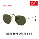 レイバンサングラス RB3548N 001/58 51 Ray-Ban HEXAGONAL ヘキサゴナル FLATLENS フラットレンズ 偏光 伊達メガネ 眼鏡