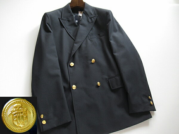 SALE オンワード樫山日本製 春夏J.プレス SALVAGE PUBLIC Kolepa×J.PRESSNEWZEALAND PEPPIN MERINO 金釦ダブル紺ブレザー 定価63,800円(税込)