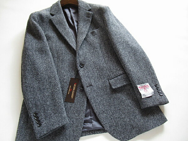SALE 英国製生地 秋冬 Harris Tweedハリスツイード ジャケット メンズ ツイードジャケットウール100% グレー オートミール