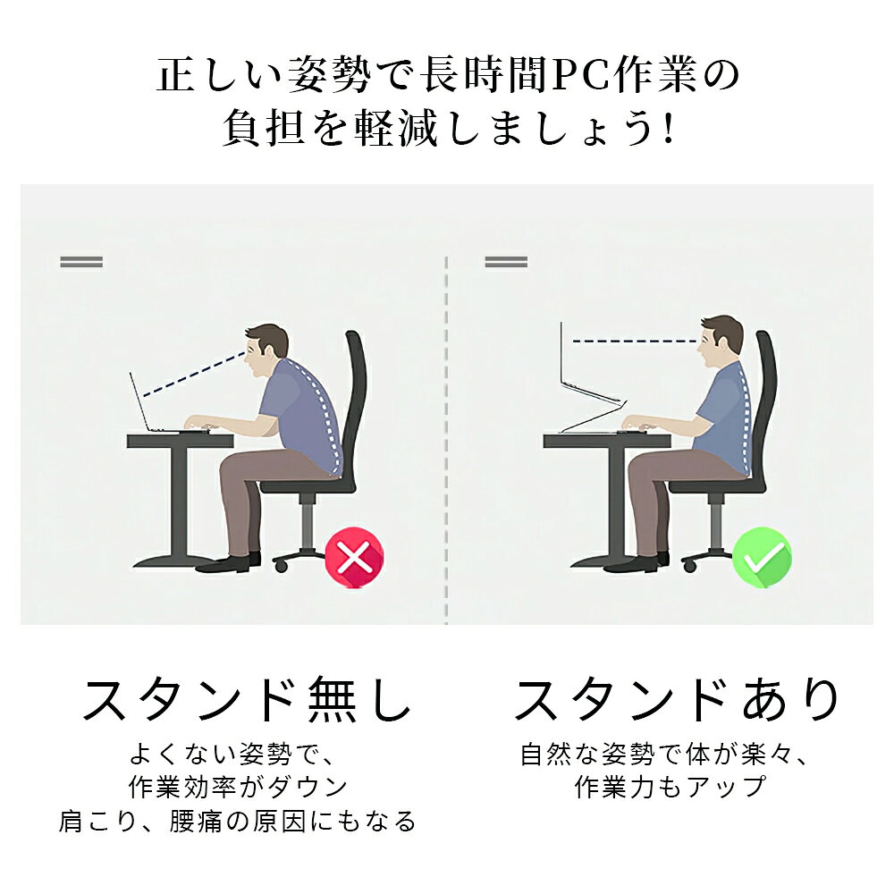 PCスタンド パソコンデスク折り畳み式 マウス置き場 ノートパソコンスタンド 伸縮型 角度調整 高さ 持ち運び 雑誌 リラックス ブラック [3]