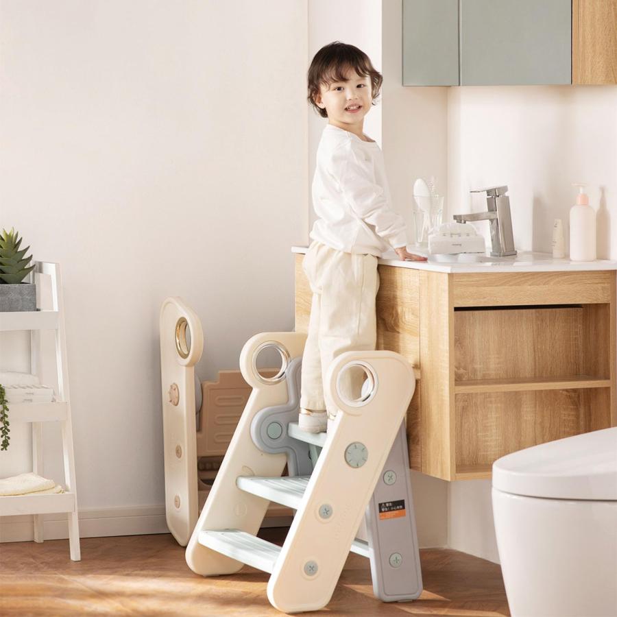 踏み台 子供 手すり付き 2段/3段切り替え 折りたたみ キッズ ステップ台 登り台 踏台 おしゃれ 滑り止め 洗面所 手洗い トイレトレーニ