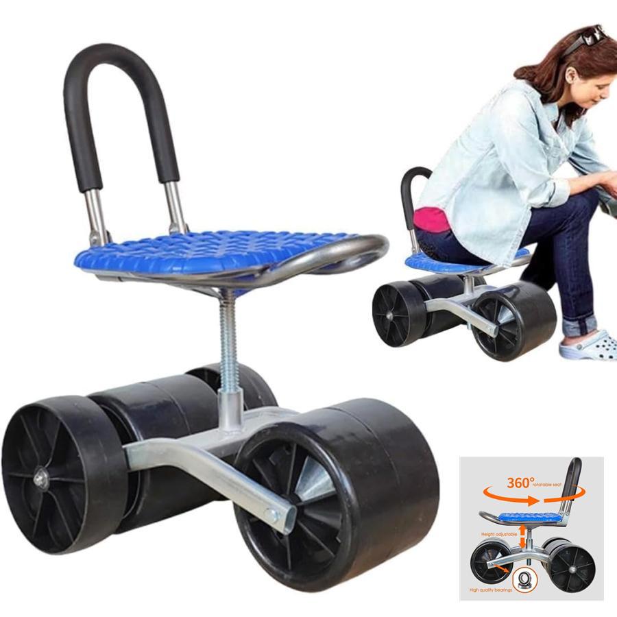 草取り 椅子園芸カート 腰掛け台車 園芸用カート 高さ調節 360度回転 回転式 作業イス タイヤ付き 農作業 イス チェア 草取り 草むしり