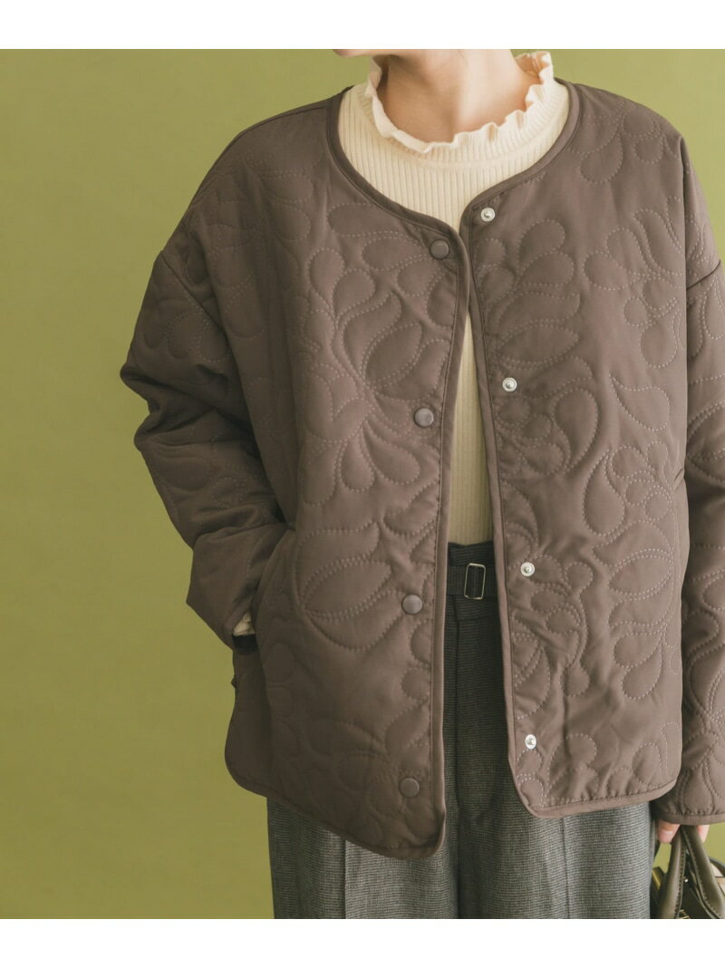 ノーカラー中綿ブルゾン URBAN RESEARCH ITEMS アーバンリサーチアイテムズ ジャケット・アウター ノーカラージャケット ブラウン ブラック ベージュ【送料無料】[Rakuten Fashion]のサムネイル