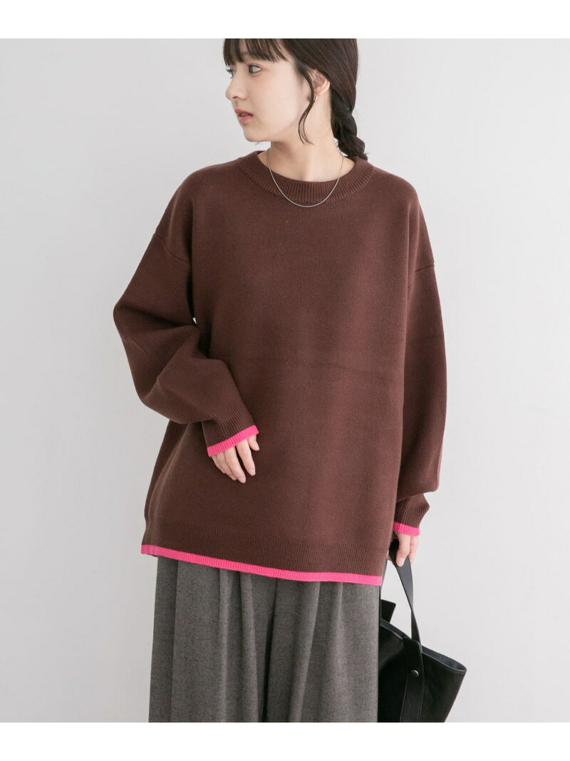 スウェットライクハイショクニット URBAN RESEARCH ITEMS アーバンリサーチアイテムズ トップス ニット ブラウン ネイビー グレー【先行予約】*【送料無料】[Rakuten Fashion]