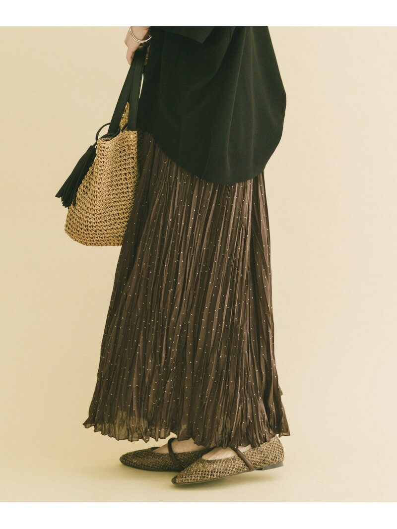 ラメドットプリーツスカート URBAN RESEARCH ITEMS アーバンリサーチアイテムズ スカート その他のスカート ネイビー ブラウン【送料無料】[Rakuten Fashion]