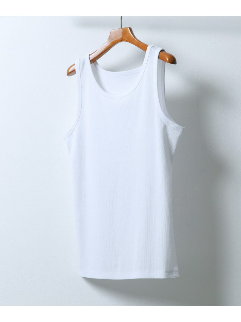 【SALE／10%OFF】接触冷感リブタンクトップ URBAN RESEARCH ITEMS アーバンリサーチアイテムズ トップス ノースリーブ・タンクトップ ブラック ホワイト グレー【RBA_E】【先行予約】*[Rakuten Fashion]