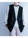 【SALE/70%OFF】ダブルブレスト TRジレ URBAN RESEARCH ITEMS アーバンリサーチアイテムズ トップス ベスト・ジレ ブラック ホワ...