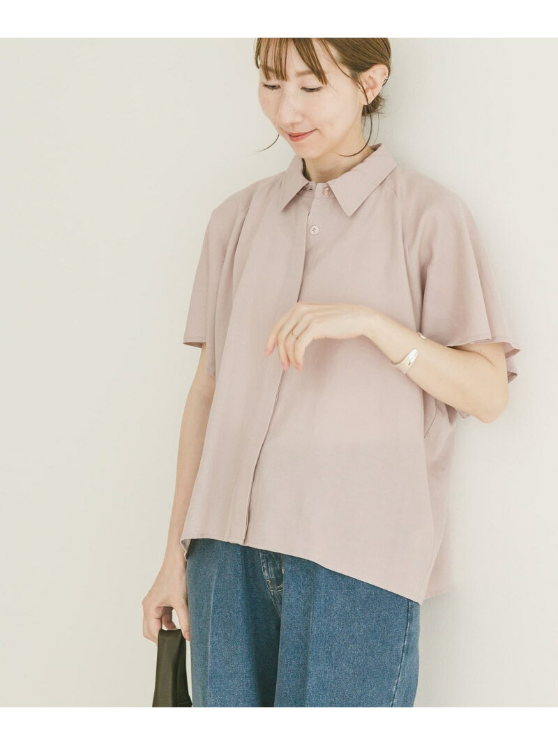 【SALE／30%OFF】リネン混フレアスリーブシャツ URBAN RESEARCH ITEMS アーバンリサーチアイテムズ トップス シャツ・ブラウス ブラック ホワイト ピンク【RBA_E】【送料無料】[Rakuten Fashion] ur-items-10007136 ITEMS URBAN RESEARCH サンプル画像2