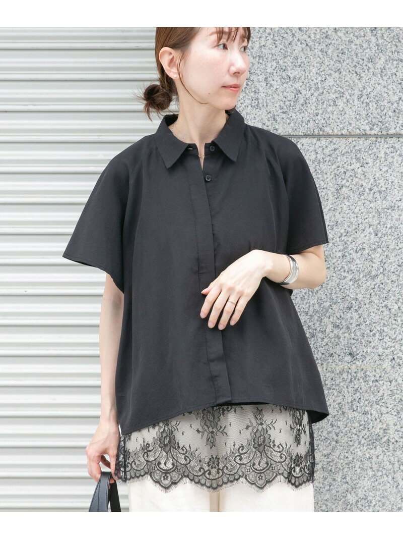 【SALE／30%OFF】リネン混フレアスリーブシャツ URBAN RESEARCH ITEMS アーバンリサーチアイテムズ トップス シャツ・ブラウス ブラック ホワイト ピンク【RBA_E】【送料無料】[Rakuten Fashion] ur-items-10007136 ITEMS URBAN RESEARCH サンプル画像3