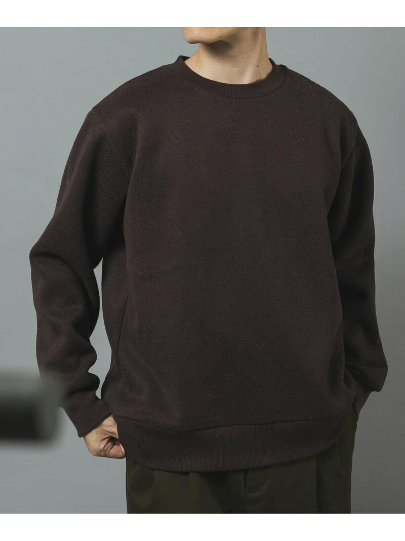 ニットライクツイード裏フリースプルオーバー URBAN RESEARCH ITEMS アーバンリサーチアイテムズ トップス カットソー・Tシャツ ブラウン ホワイト ネイビー ブラック【先行予約】*【送料無料】[Rakuten Fashion]