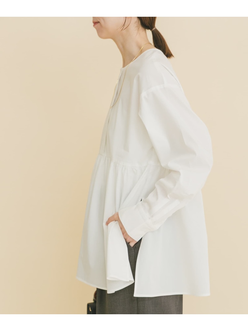 『UVカット/吸水速乾』ギャザーペプラムブラウス URBAN RESEARCH ITEMS アーバンリサーチアイテムズ トップス シャツ・ブラウス ブラック ホワイト【送料無料】[Rakuten Fashion]