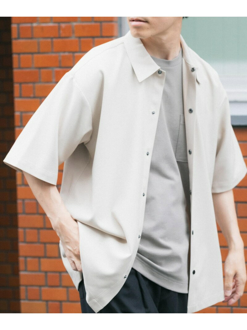 2wayストレッチスナップ半袖シャツ URBAN RESEARCH ITEMS アーバンリサーチアイテムズ トップス シャツ・ブラウス グレー ブラック ネイビー ベージュ【先行予約】*【送料無料】[Rakuten Fashion]