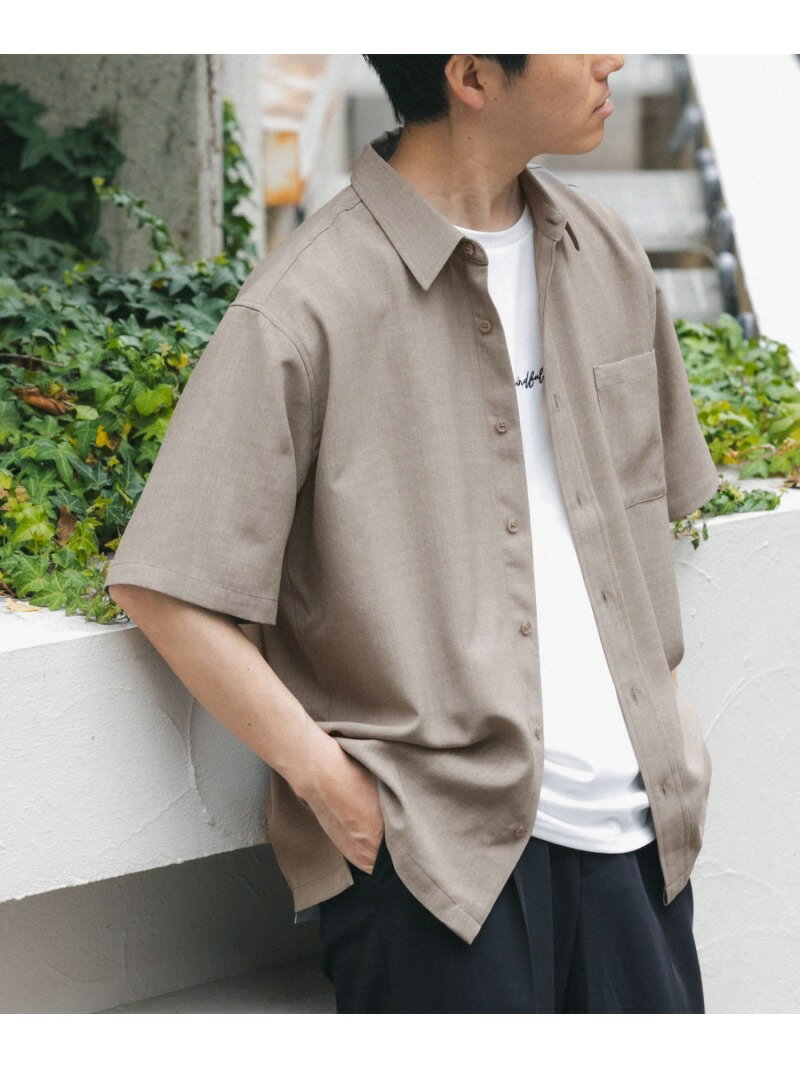『接触冷感/吸水速乾/イージーケア/UVカット』クイックドライリネンタッチ半袖シャツ URBAN RESEARCH ITEMS アーバンリサーチアイテムズ トップス シャツ・ブラウス ベージュ グレー ブラック グリーン【送料無料】[Rakuten Fashion]