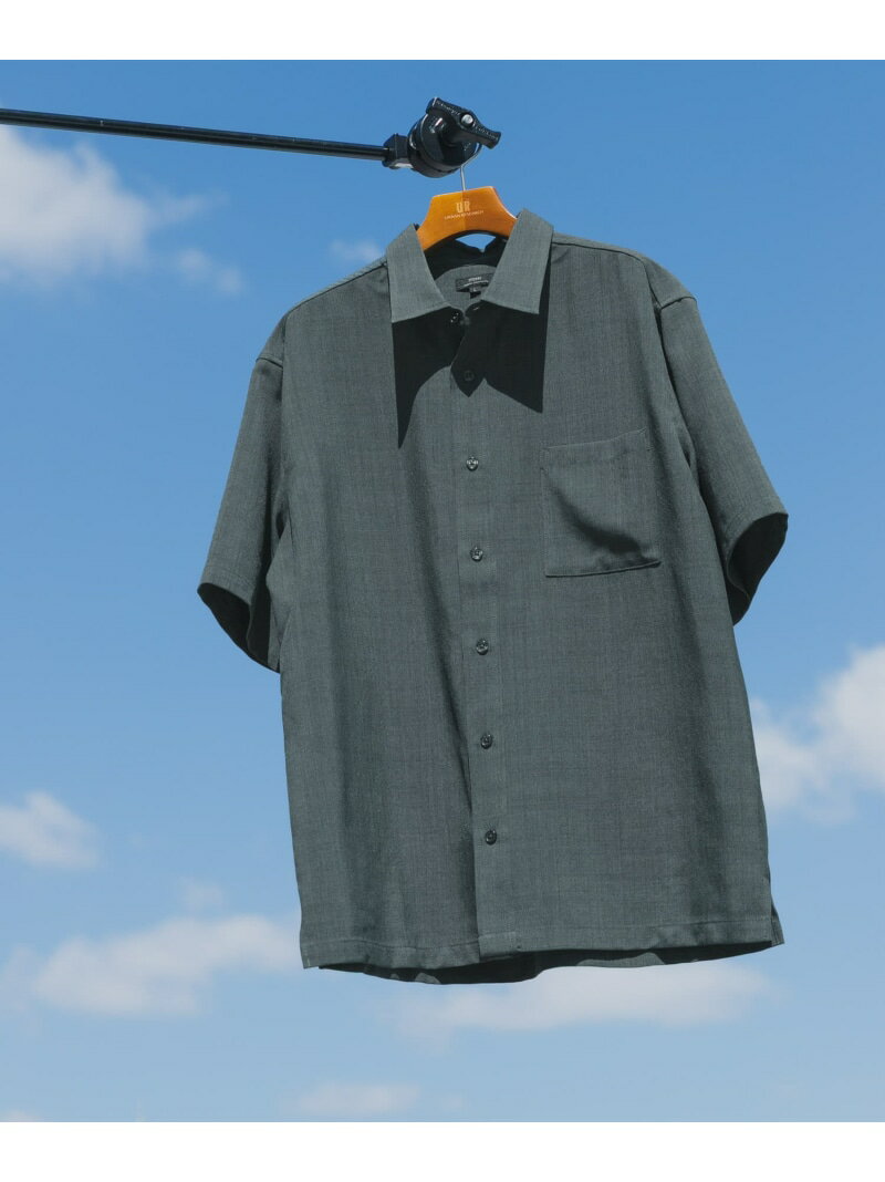 『接触冷感/吸水速乾/イージーケア/UVカット』クイックドライリネンタッチ半袖シャツ URBAN RESEARCH ITEMS アーバンリサーチアイテムズ トップス シャツ・ブラウス ベージュ グレー ブラック グリーン【先行予約】*【送料無料】[Rakuten Fashion]