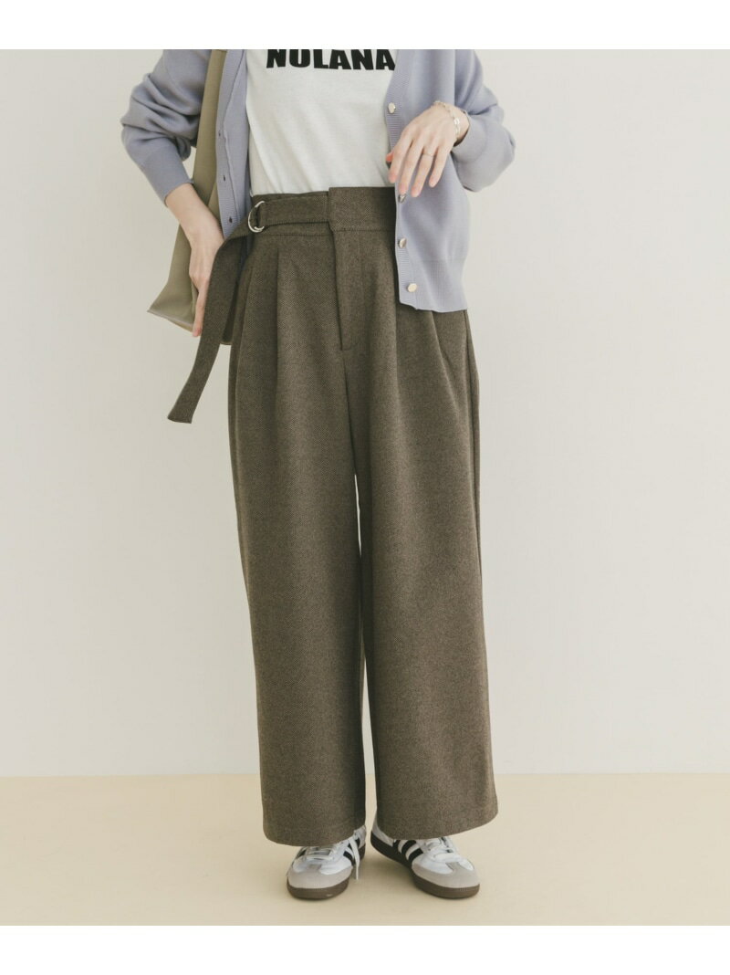 【SALE／40%OFF】アシメベルトデザインパンツ URBAN RESEARCH ITEMS アーバンリサーチアイテムズ パンツ その他のパンツ ブラック ブラウン【RBA_E】[Rakuten Fashion]