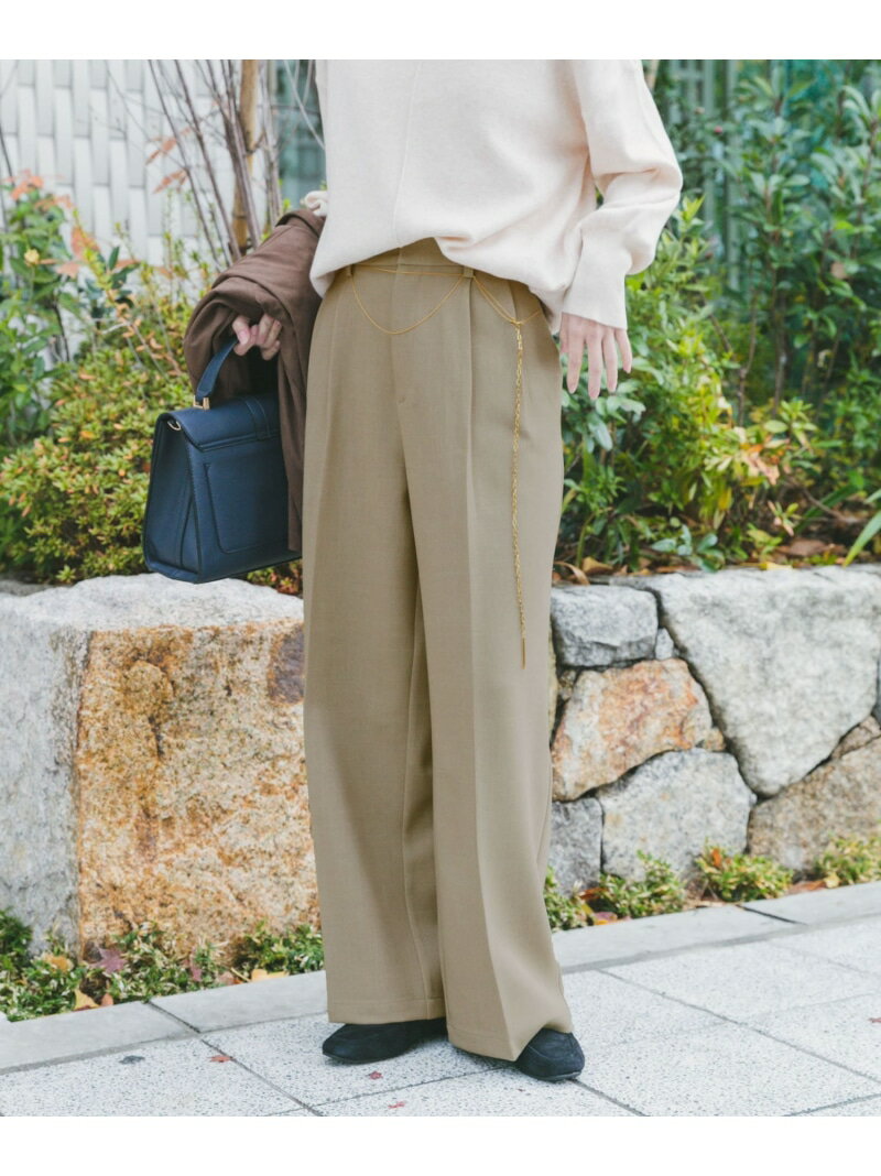 チェーンベルト付きパンツ URBAN RESEARCH ITEMS アーバンリサーチアイテムズ パンツ その他のパンツ グレー ブラック ベージュ【先行予約】*【送料無料】[Rakuten Fashion]