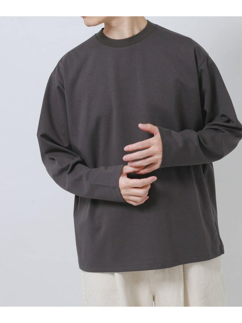 【SALE／9%OFF】ダブルフェイス裏配色長袖カットソー URBAN RESEARCH ITEMS アーバンリサーチアイテムズ トップス カットソー・Tシャツ ベージュ ブルー ブラウン グレー【RBA_E】【送料無料】[Rakuten Fashion]