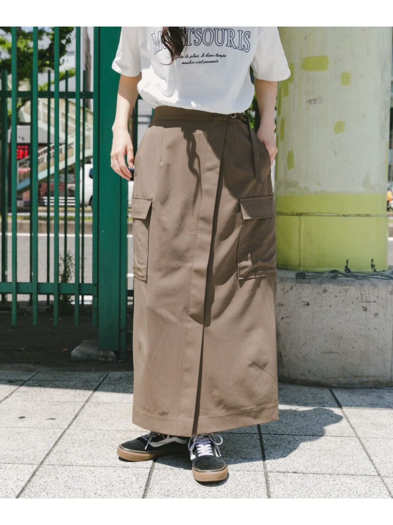 【SALE／57%OFF】ラップカーゴスカート URBAN RESEARCH ITEMS アーバンリサーチアイテムズ スカート その他のスカート ブラック【RBA_E】[Rakuten Fashion]