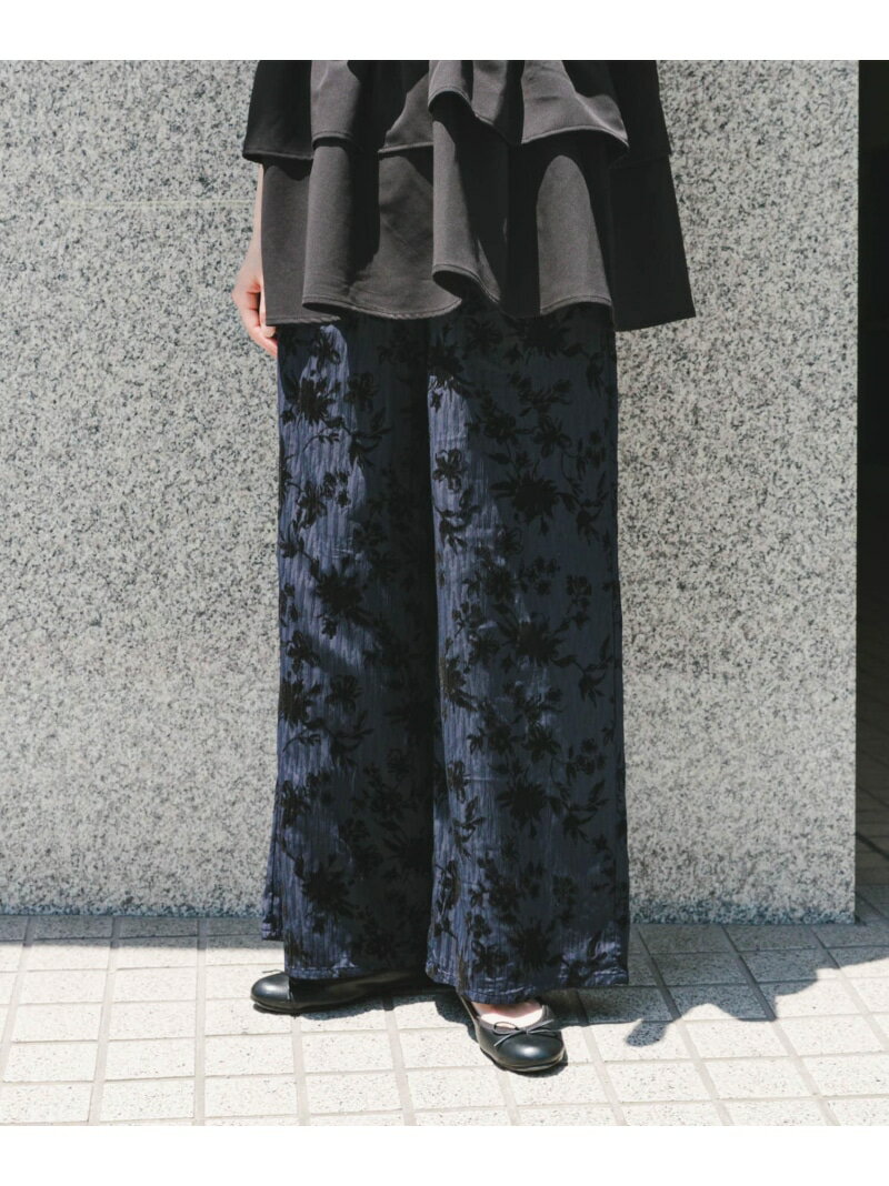 フロッキープリントイージーパンツ URBAN RESEARCH ITEMS アーバンリサーチアイテムズ パンツ その他のパンツ ネイビー ブラウン ベージュ【送料無料】[Rakuten Fashion]のサムネイル