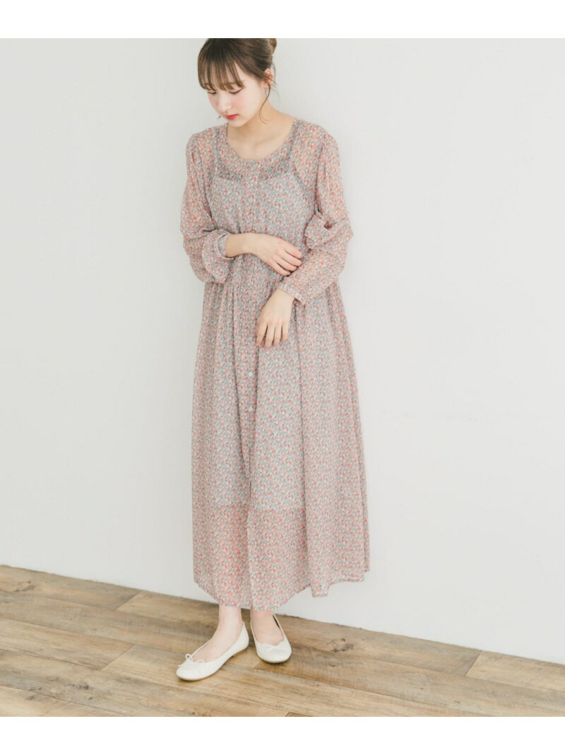 【SALE／64%OFF】フラワープリントシフォンワンピース URBAN RESEARCH ITEMS アーバンリサーチアイテムズ ワンピース・ドレス ワンピース ブラック【RBA_E】[Rakuten Fashion]