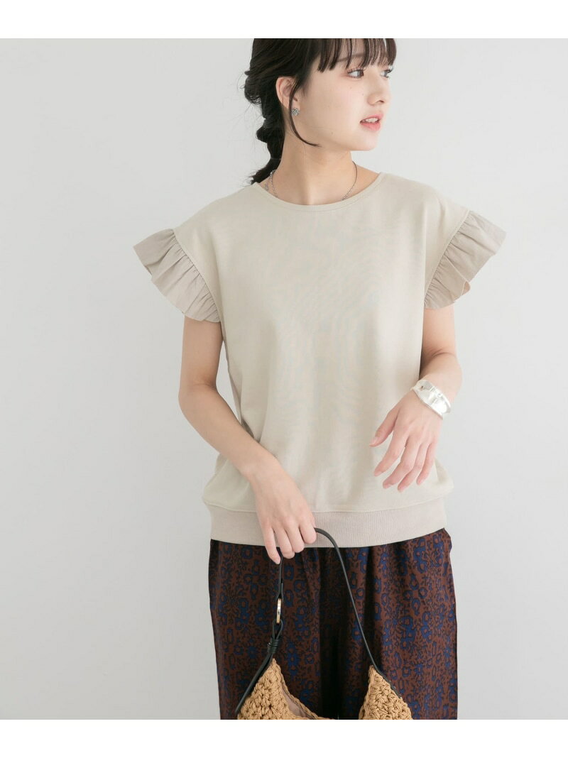 【SALE／50%OFF】袖フリルミニ裏毛Tシャツ URBAN RESEARCH ITEMS アーバンリサーチアイテムズ トップス カットソー・Tシャツ ブラック ベージュ グレー【RBA_E】[Rakuten Fashion] ur-items-10007098 ITEMS URBAN RESEARCH パッケージ画像