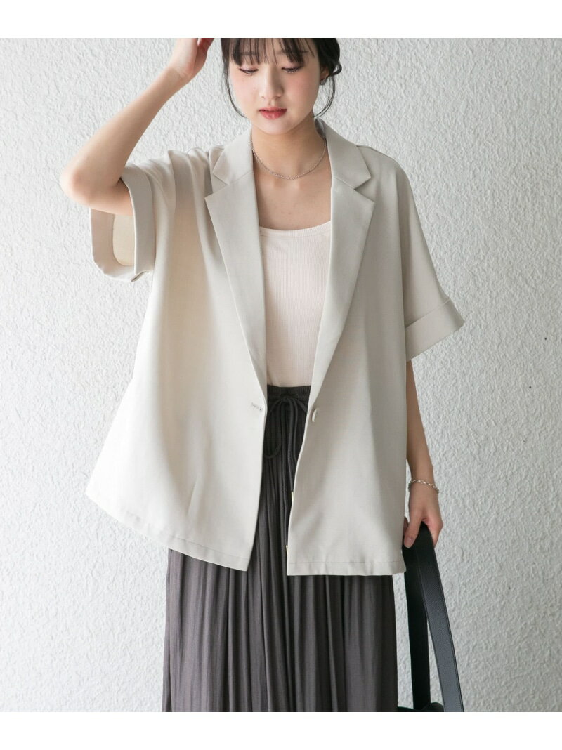 『イージーケア/接触冷感/UVカット』SMOOTH LINEN TOUCH 半袖ジャケット URBAN RESEARCH ITEMS アーバンリサーチアイテムズ ジャケット・アウター テーラードジャケット・ブレザー ホワイト ブラック【送料無料】[Rakuten Fashion]