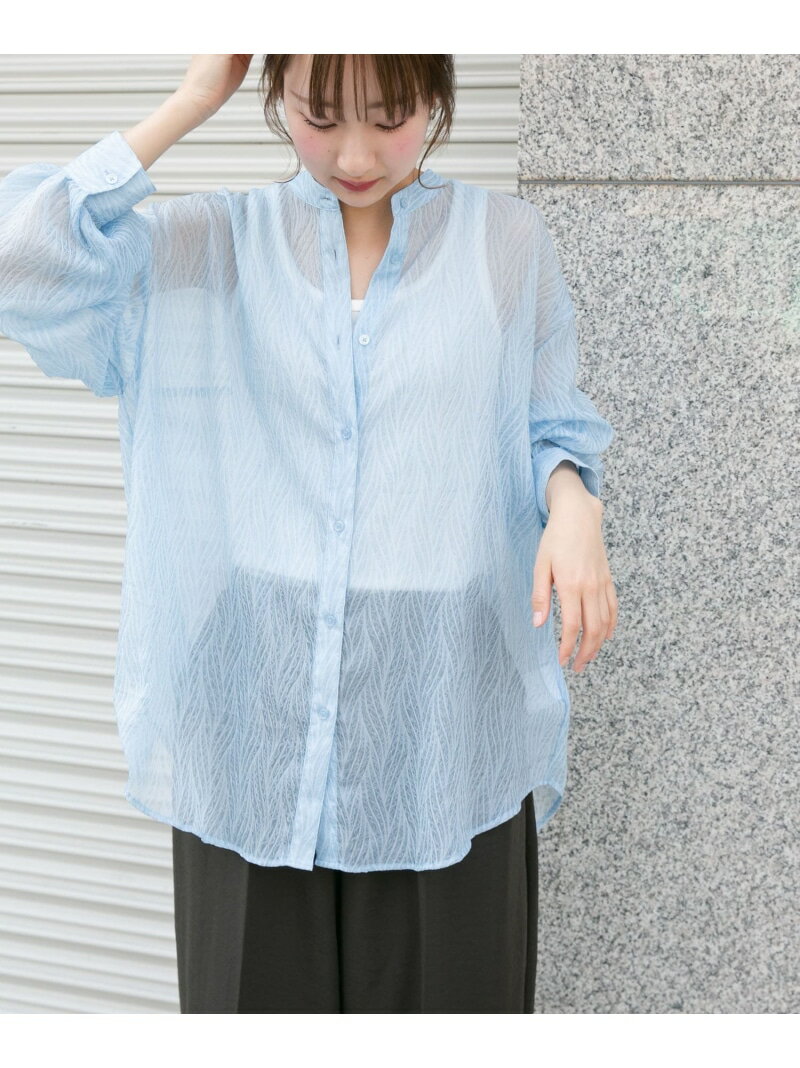 【SALE／50%OFF】シアーヨウリュウバンドカラーシャツ URBAN RESEARCH ITEMS アーバンリサーチアイテム..