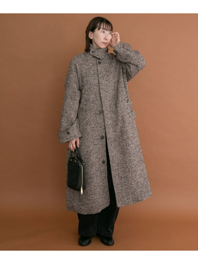 ツイードロングコート URBAN RESEARCH ITEMS アーバンリサーチアイテムズ ジャケット・アウター その他のジャケット・アウター ブラウン ブラック【先行予約】*【送料無料】[Rakuten Fashion]