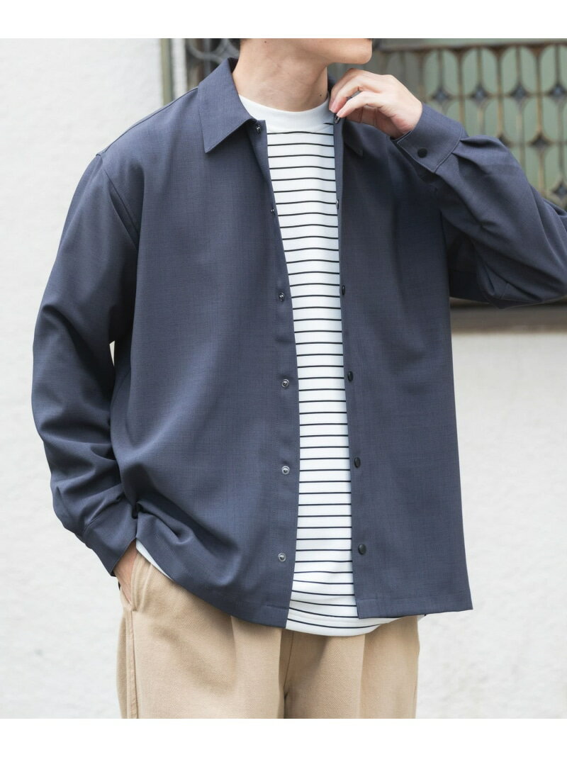 2way ストレッチロングスリーブスナップシャツ URBAN RESEARCH ITEMS アーバンリサーチアイテムズ トップス シャツ・ブラウス ブラック グリーン ベージュ グレー【先行予約】*【送料無料】[Rakuten Fashion]