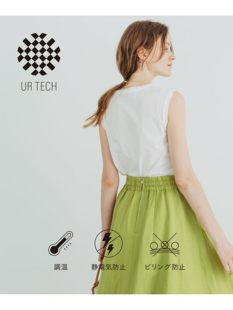 リー トップス レディース 『UR TECH』ノースリーブカットソー URBAN RESEARCH アーバンリサーチ トップス カットソー・Tシャツ ホワイト ブラック[Rakuten Fashion]