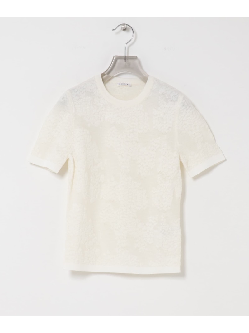 乐天商城 - RECTO LACE JACQUARD KNIT TOP URBAN RESEARCH アーバンリサーチ トップス カットソー・Tシャツ ホワイト【送料無料】[Rakuten Fashion]