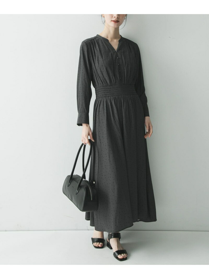 乐天商城 - 【SALE／50%OFF】ウエストシャーリングドットワンピース URBAN RESEARCH アーバンリサーチ ワンピース・ドレス ワンピース グレー ブラック【RBA_E】【送料無料】[Rakuten Fashion]