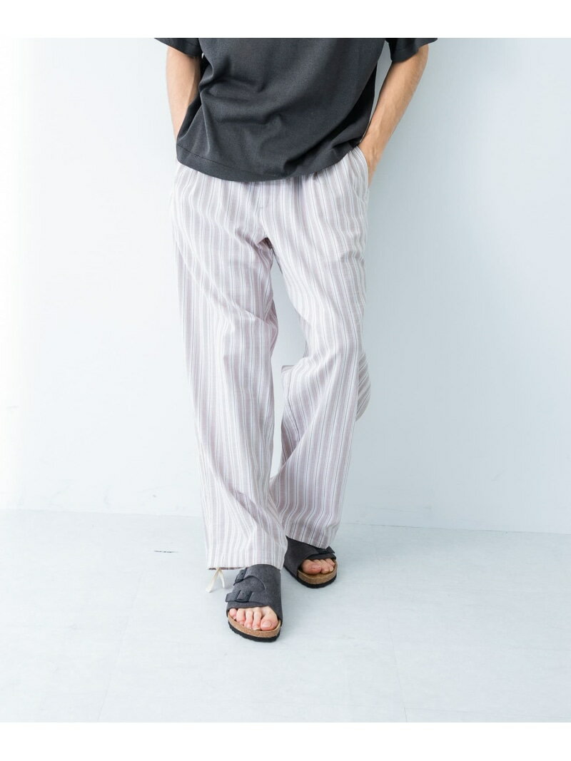 【SALE／40%OFF】ストライプイージーパンツ URBAN RESEARCH アーバンリサーチ パンツ その他のパンツ ブラック【RBA_E】【送料無料】[Rakuten Fashion]