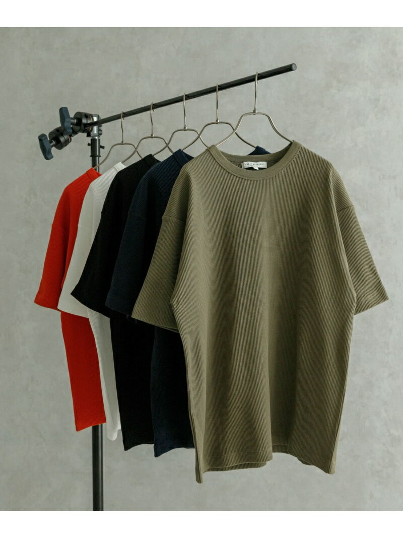 【SALE／50%OFF】『Sサイズ/XLサイズあり』『UR TECH』ワッフルTシャツ URBAN RESEARCH アーバンリサーチ トップス カットソー・Tシャツ カーキ ホワイト ブラック ネイビー オレンジ【RBA_E】[Rakuten Fashion]のサムネイル