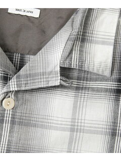 Indigo Ombre Check Box Shirt UF65-13R004: Black Indigo Ombre Check Box Shirt UF65-13R004: Black