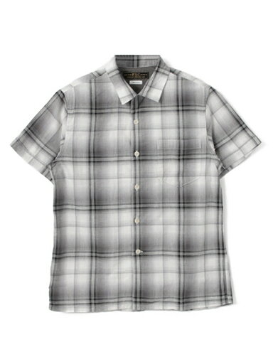 Indigo Ombre Check Box Shirt UF65-13R004: Black Indigo Ombre Check Box Shirt UF65-13R004: Black