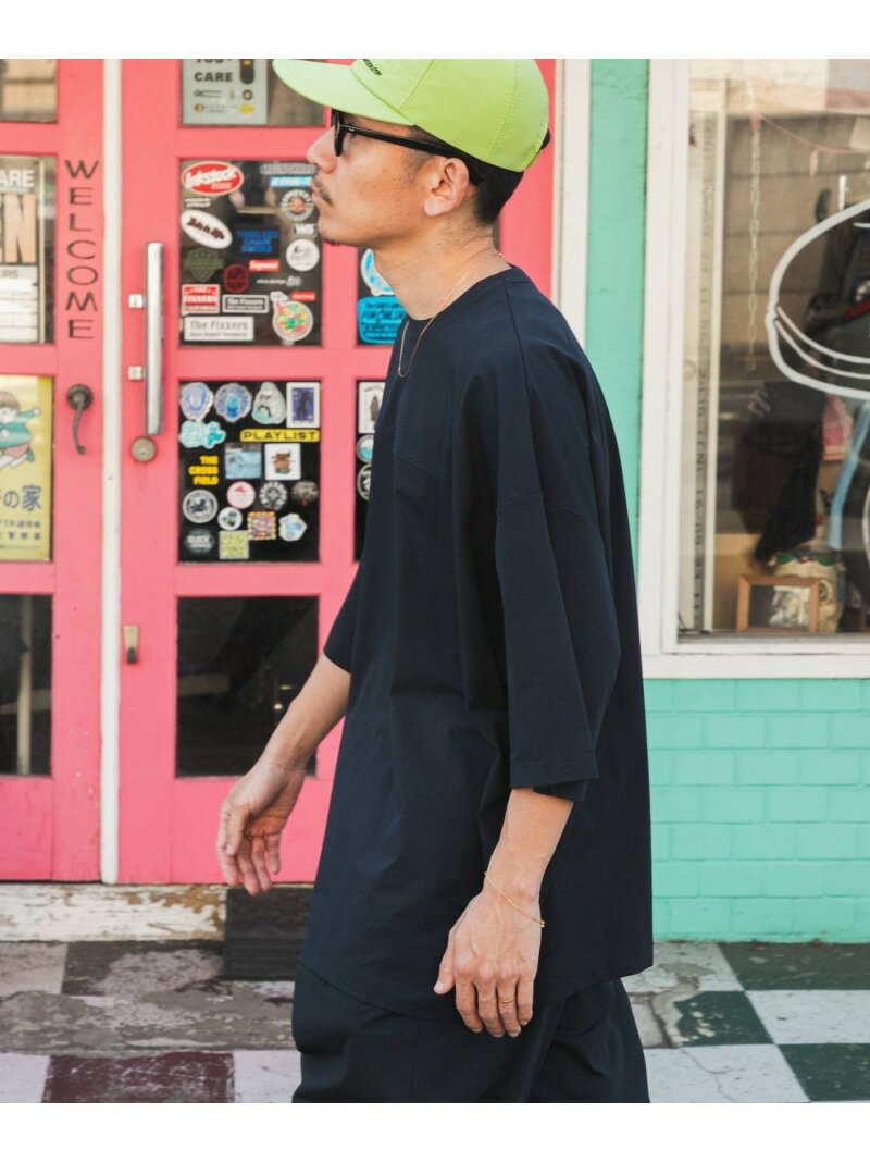 乐天商城 - Wide Dad BREEZY TECH SHORT-SLEEVE T-SHIRTS URBAN RESEARCH アーバンリサーチ トップス カットソー・Tシャツ ブラック ネイビー【送料無料】[Rakuten Fashion]