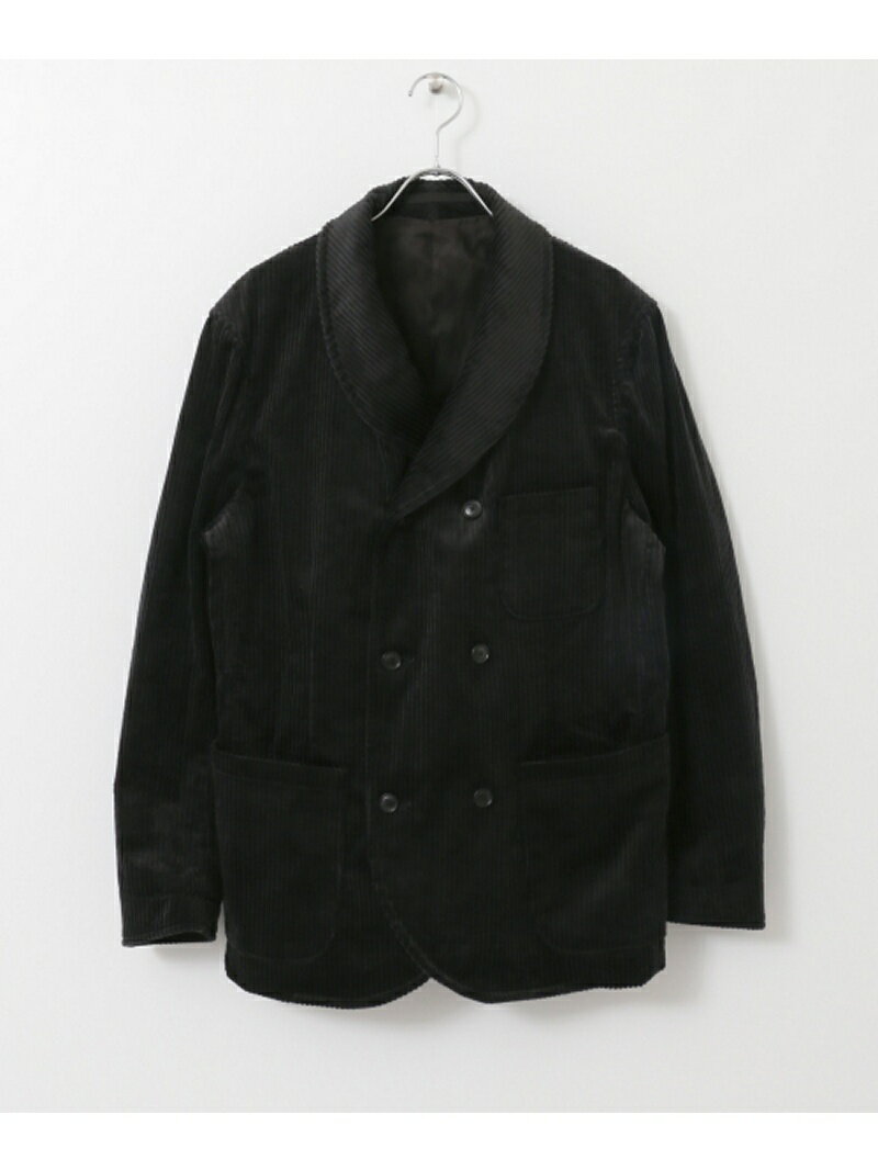 Freemans Sporting Club JP Corduroy Double Breasted Jacket UF86-17B006: Black