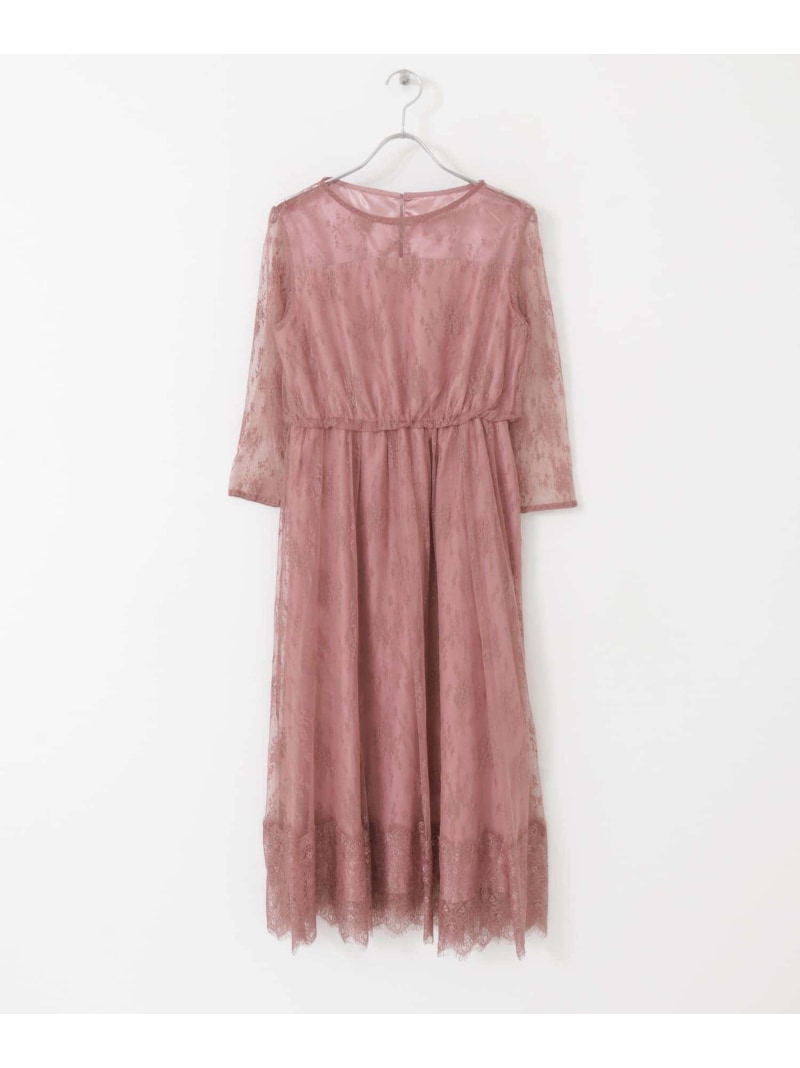 【SALE／10%OFF】LA MAISON 総レースロングワンピース URBAN RESEARCH アーバンリサーチ ワンピース・ドレス ワンピース ピンク ネイビー ブラック グリーン ブルー ブラウン【RBA_E】【送料無料】[Rakuten Fashion]のサムネイル