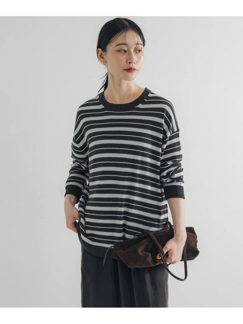 Rakuten - 【SALE／40%OFF】マルチボーダークルーネックニット URBAN RESEARCH アーバンリサーチ トップス ニット グレー カーキグリーン【RBA_E】【送料無料】[Rakuten Fashion]