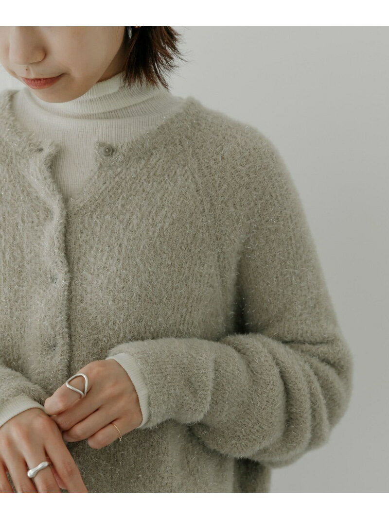ラメニットカーディガン URBAN RESEARCH アーバンリサーチ トップス カーディガン ベージュ グレー【送料無料】[Rakuten Fashion]のサムネイル