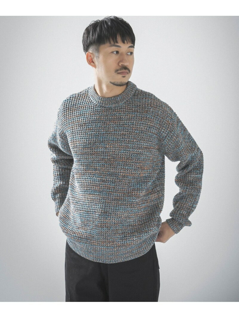 アーバンリサーチ セーター メンズ 【SALE／55%OFF】3Gメランジワッフルクルーネックニット URBAN RESEARCH アーバンリサーチ トップス ニット ブルー パープル レッド【RBA_E】【送料無料】[Rakuten Fashion]